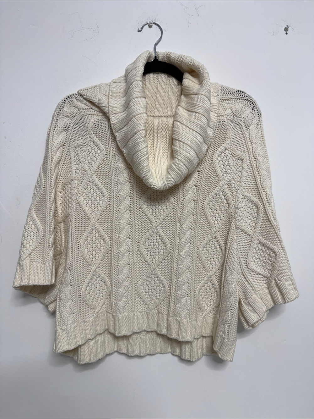 GAP Cream Cable-Knit Cowl Neck Sweater